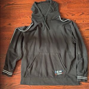 Puma x BMW M 
Black Pullover Hoodie with Long Sleeves and Cutout Shoulders